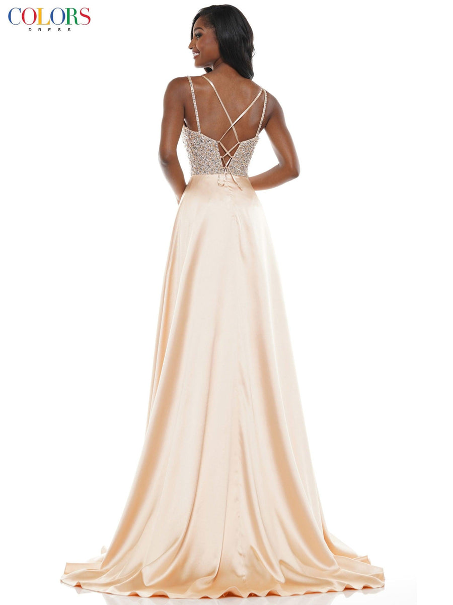 Colors Prom Short Beaded Romper Skirt Overlay 2604 - The Dress Outlet