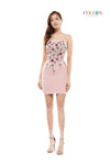Colors Prom Short Floral Cocktail Dress 2521 - The Dress Outlet