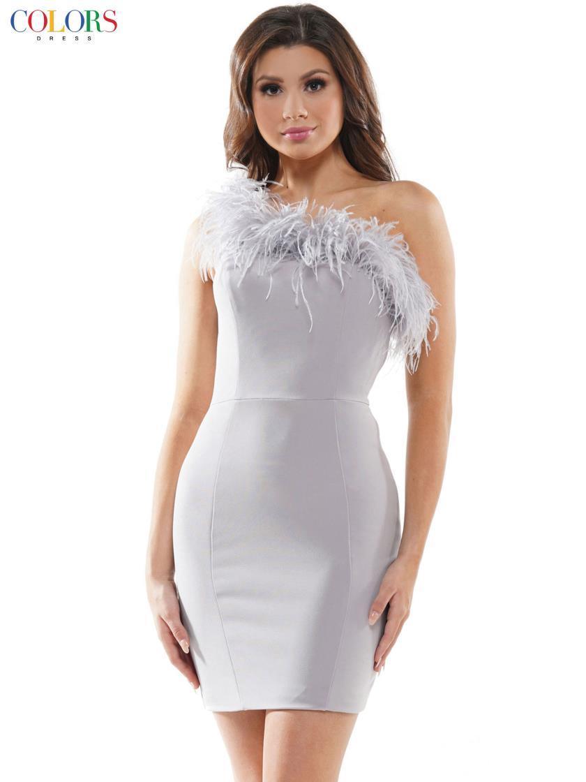 Colors Prom Short One Shoulder Cocktail Dress 2404 - The Dress Outlet