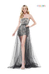 Colors Prom Short Romper Tulle Skirt Overlay 2445 - The Dress Outlet