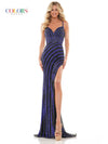 Colors Sexy Long Spaghetti Strap Evening Dress 2983 - The Dress Outlet