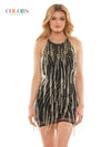 Colors Short Beaded Fringe Cocktail Dress 2813 - The Dress Outlet