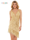 Colors Short Beaded Fringe Cocktail Dress 2905 - The Dress Outlet