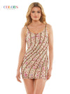 Colors Short Cocktail Beaded Floral Dress 2903 - The Dress Outlet
