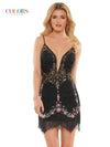 Colors Short Cocktail Beaded Fringe Dress 2901 - The Dress Outlet