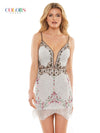 Colors Short Cocktail Beaded Fringe Dress 2901 - The Dress Outlet