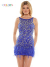 Colors Short Homecoming Beaded Cocktail Dress 2786 - The Dress Outlet