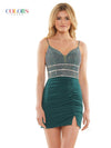 Colors Short Spaghetti Strap Cocktail Dress 2779 - The Dress Outlet