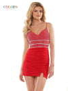 Colors Short Spaghetti Strap Cocktail Dress 2779 - The Dress Outlet
