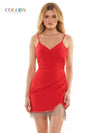 Colors Short Spaghetti Strap Cocktail Dress 2789 - The Dress Outlet