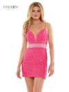 Colors Short Spaghetti Strap Cocktail Dress 2831 - The Dress Outlet