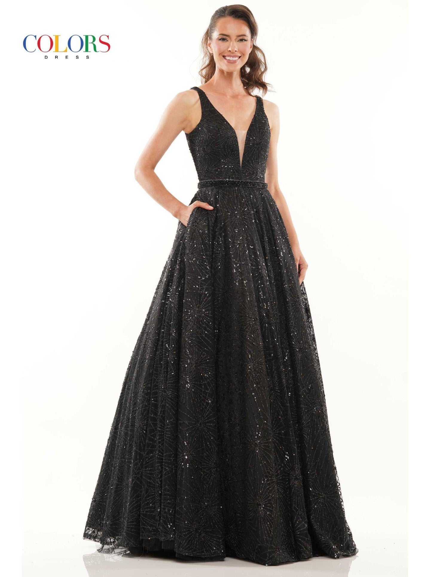 Colors Sleeveless Long Evening Dress G942 - The Dress Outlet