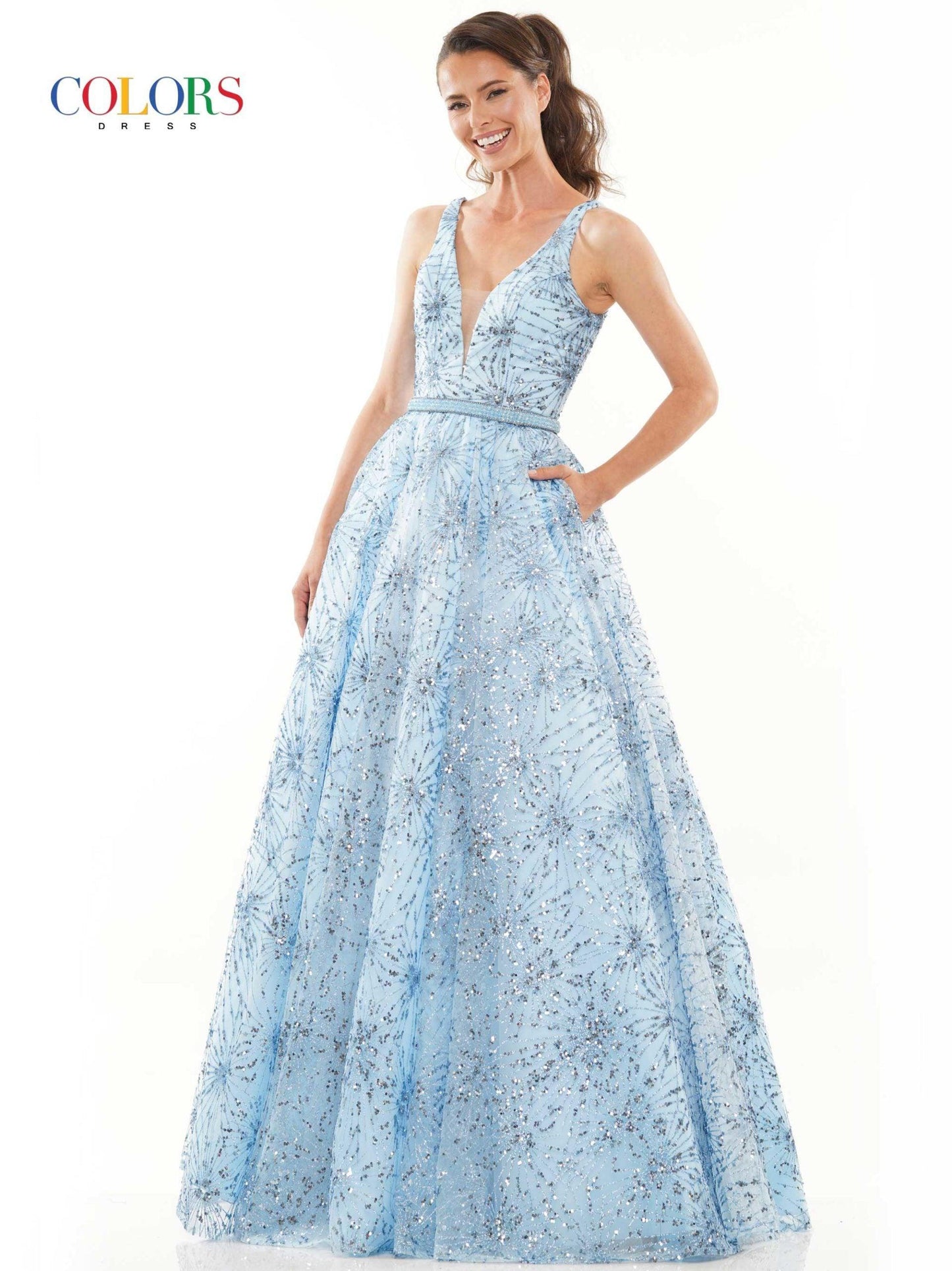 Colors Sleeveless Long Evening Dress G942 - The Dress Outlet