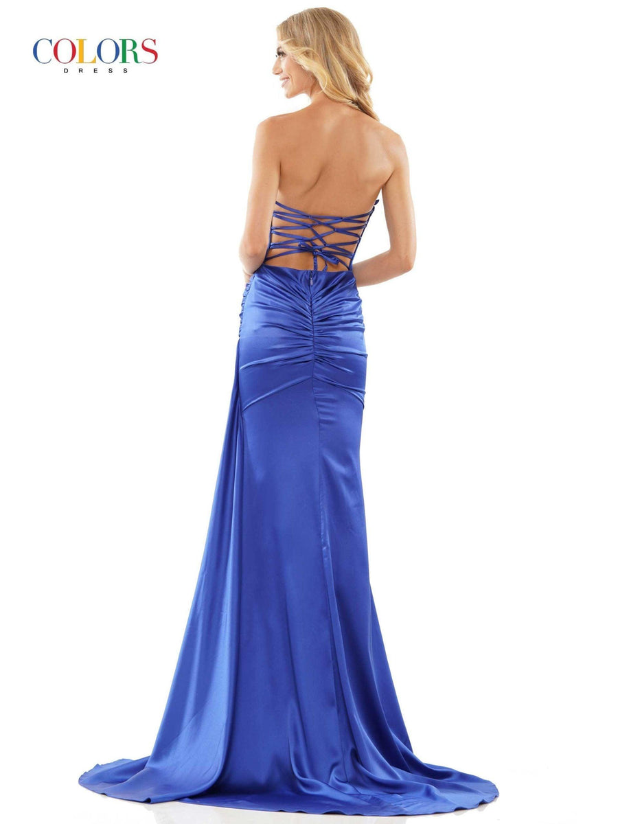 Colors Strapless Long Prom Dress 2968 - The Dress Outlet