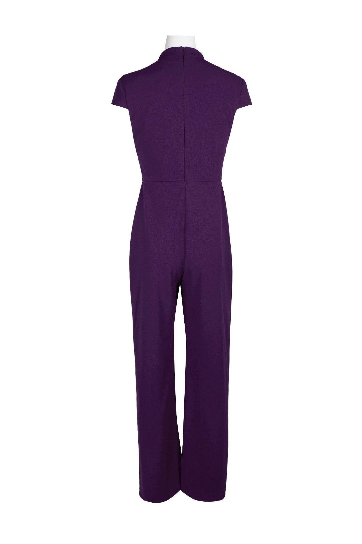 Connected Apparel Formal Short Sleeve Jumpsuit - The Dress Outlet