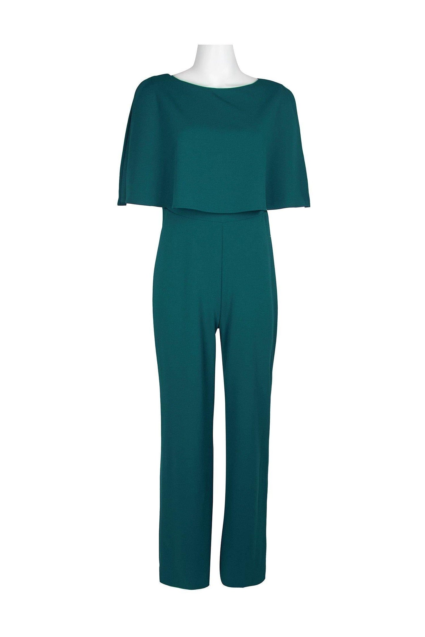 Connected Apparel Formal Sleeveless Cape Jumpsuit - The Dress Outlet