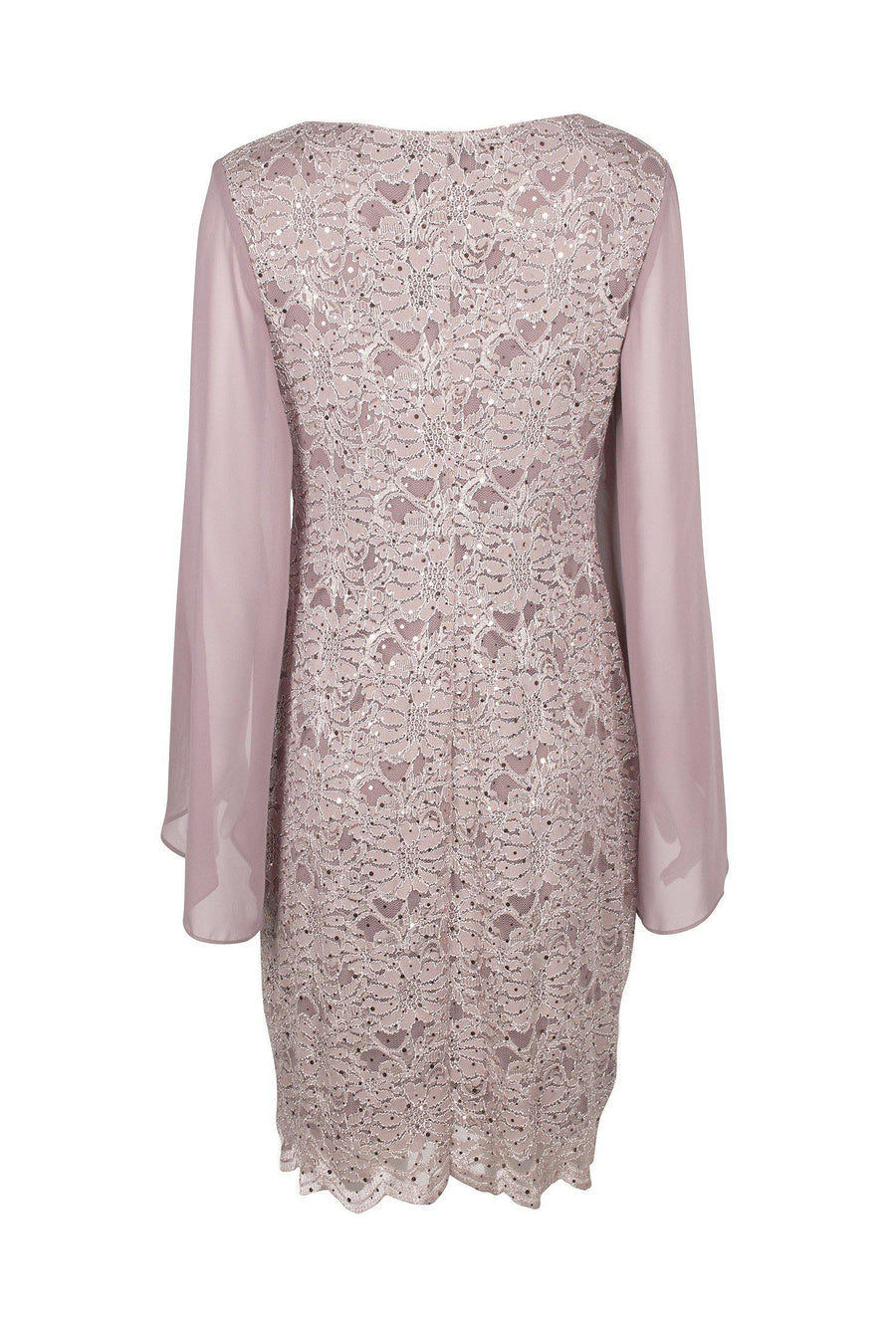 Connected Apparel Long Sleeve Lace Short Dress - The Dress Outlet