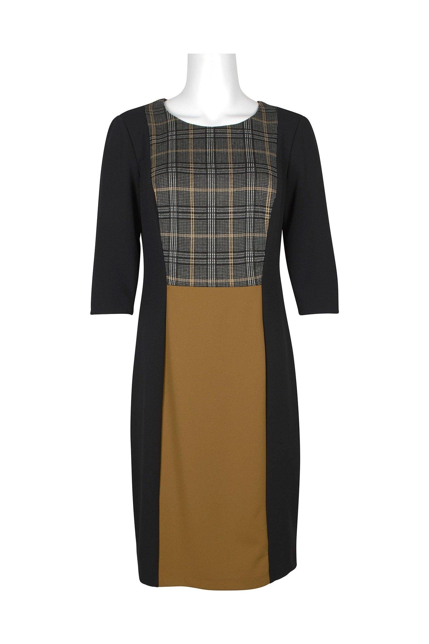 Connected Apparel 3/4 Sleeve Short Cocktail Dress - The Dress Outlet