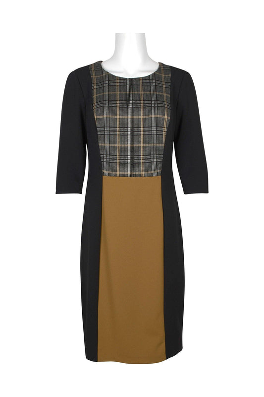 Connected Apparel 3/4 Sleeve Short Cocktail Dress - The Dress Outlet