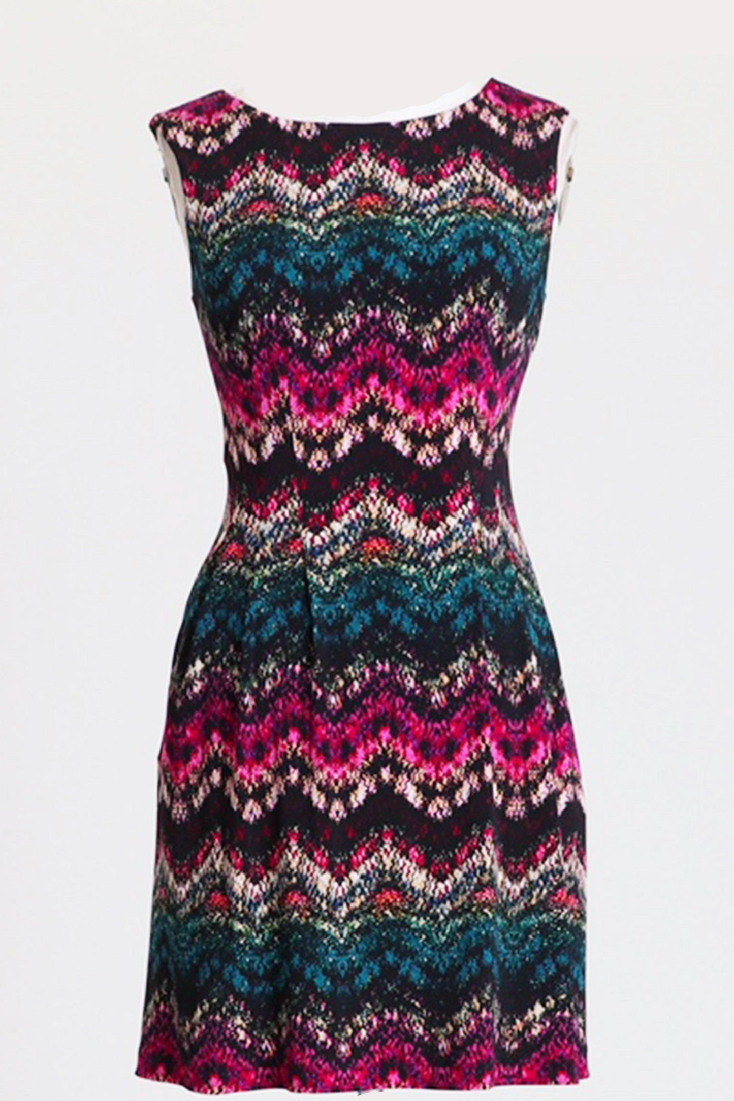 Connected Apparel Plus Size Sleeveless Short Dress - The Dress Outlet