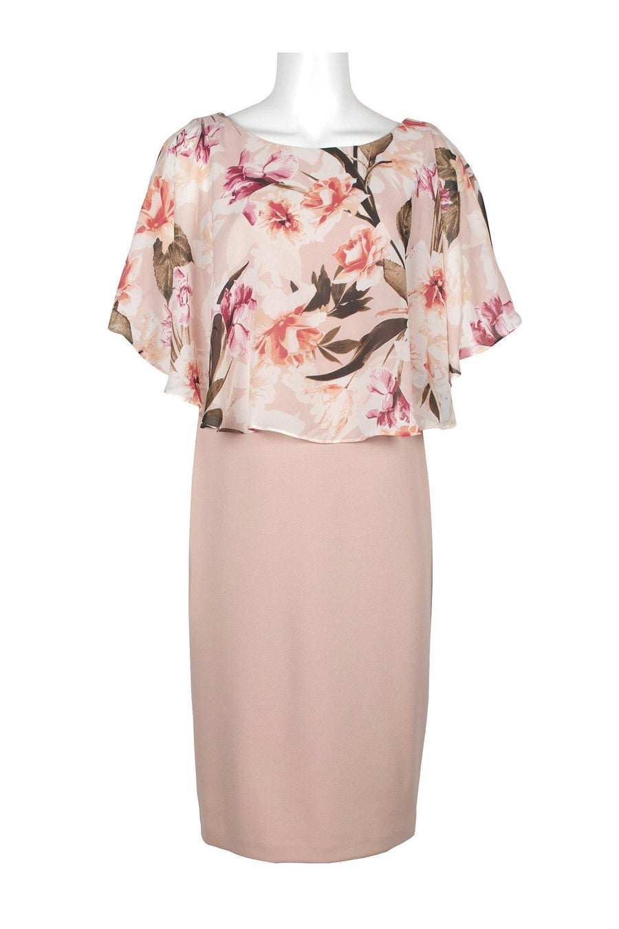 Connected Apparel Short Floral Print Chiffon Dress - The Dress Outlet