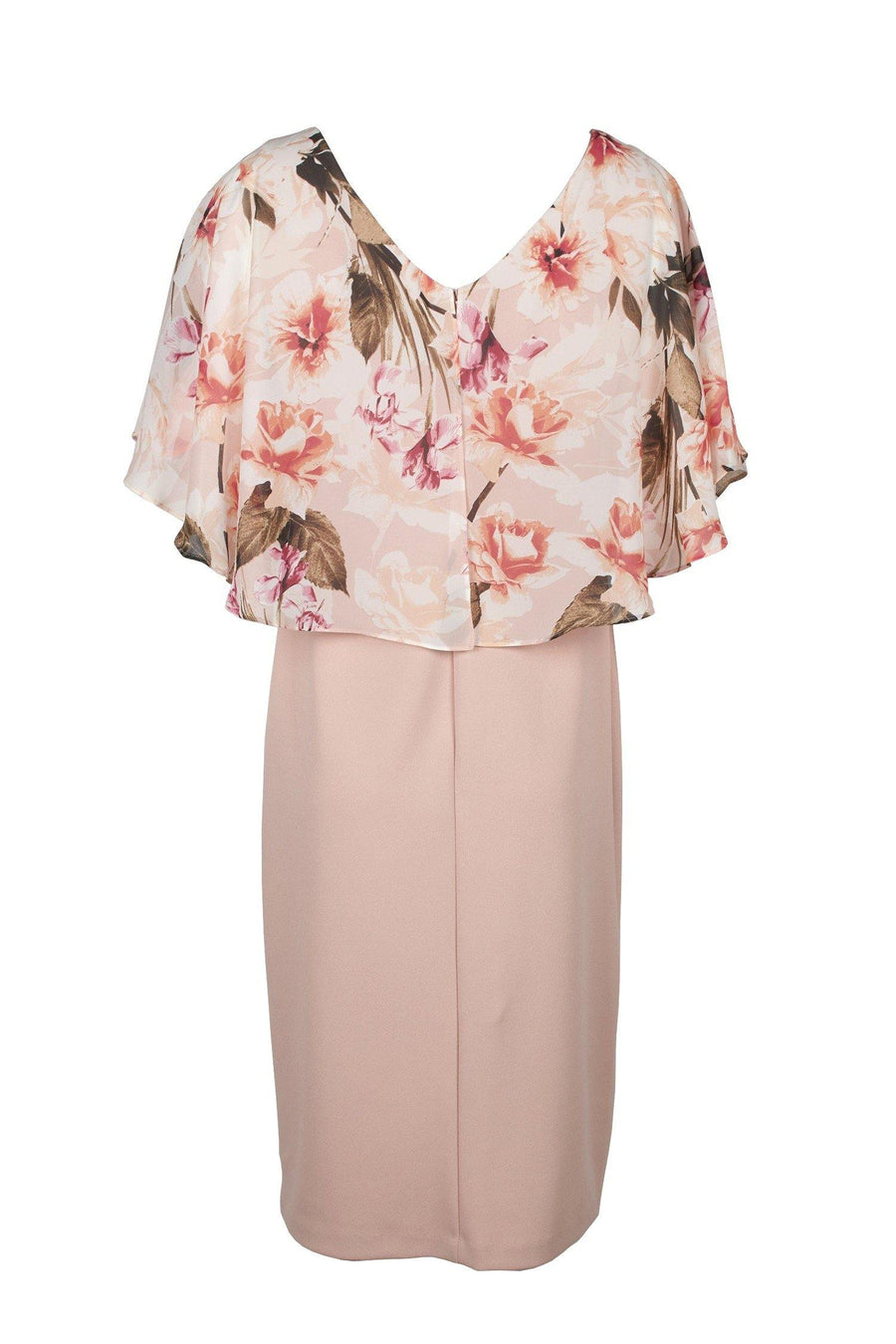 Connected Apparel Short Floral Print Chiffon Dress - The Dress Outlet