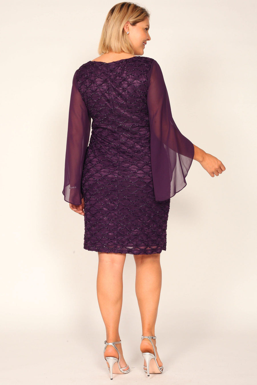 Connected Apparel Short Fitted Dress Cocktail - The Dress Outlet