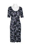 Connected Apparel Short Long Sleeve Floral Dress - The Dress Outlet