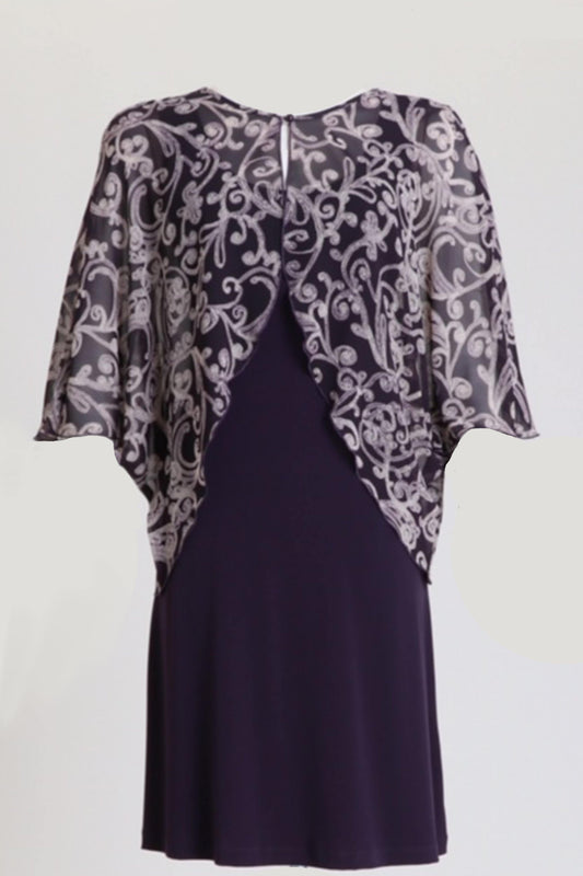 Connected Apparel Short Plus Size Cocktail Dress - The Dress Outlet