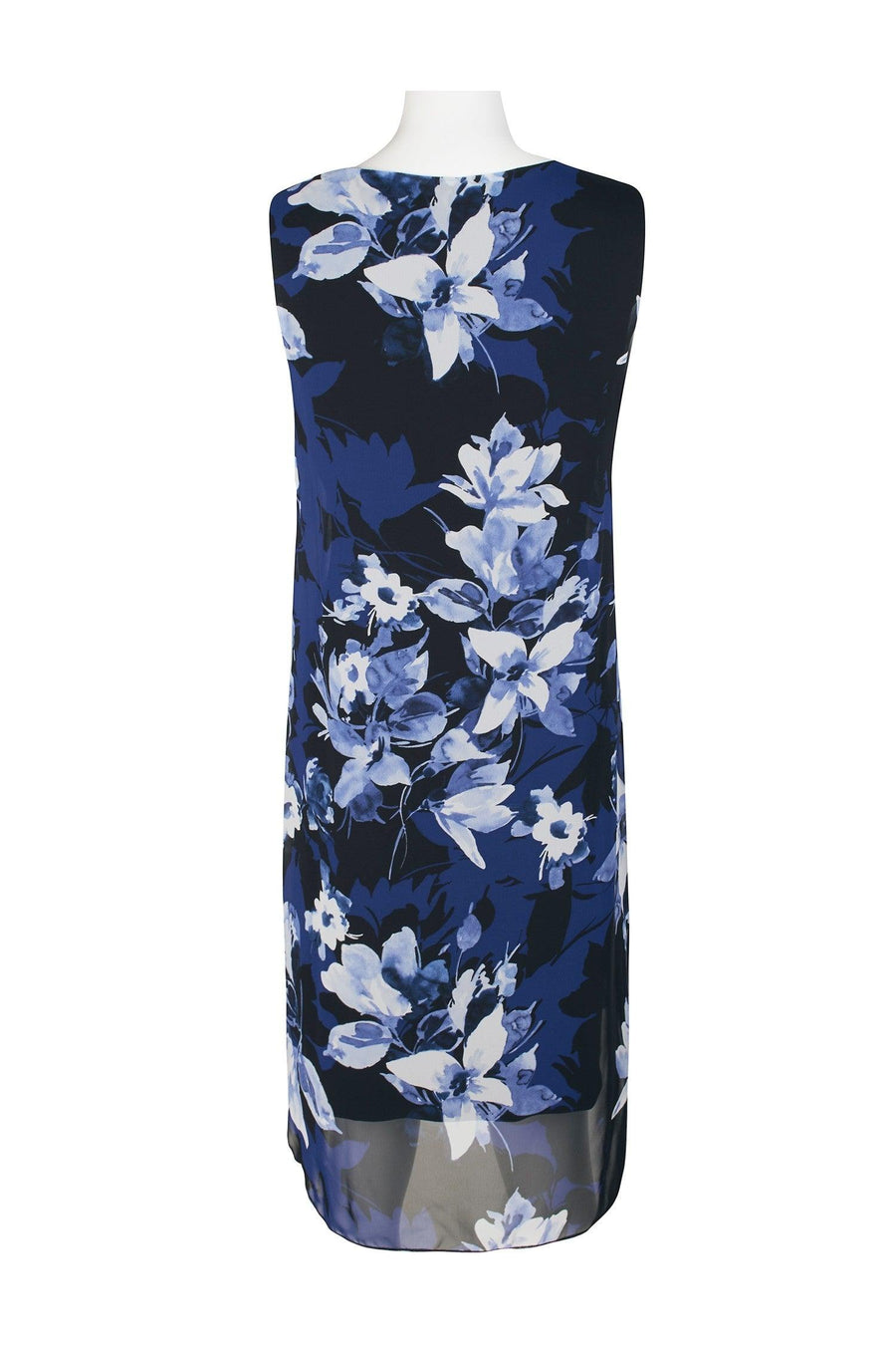 Connected Apparel Short Sleeveless Chiffon Dress - The Dress Outlet