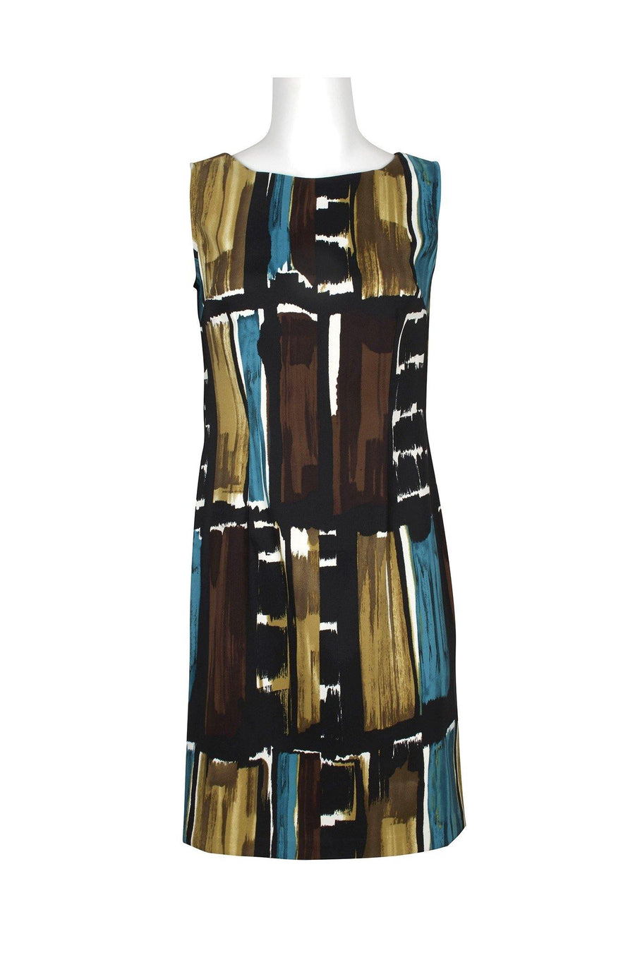 Connected Apparel Short Sleeveless Print Dress - The Dress Outlet