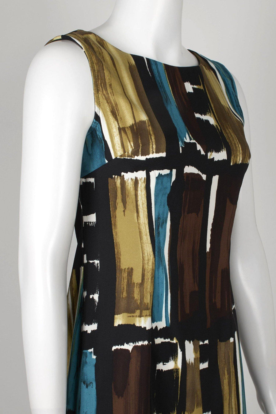 Connected Apparel Short Sleeveless Print Dress - The Dress Outlet