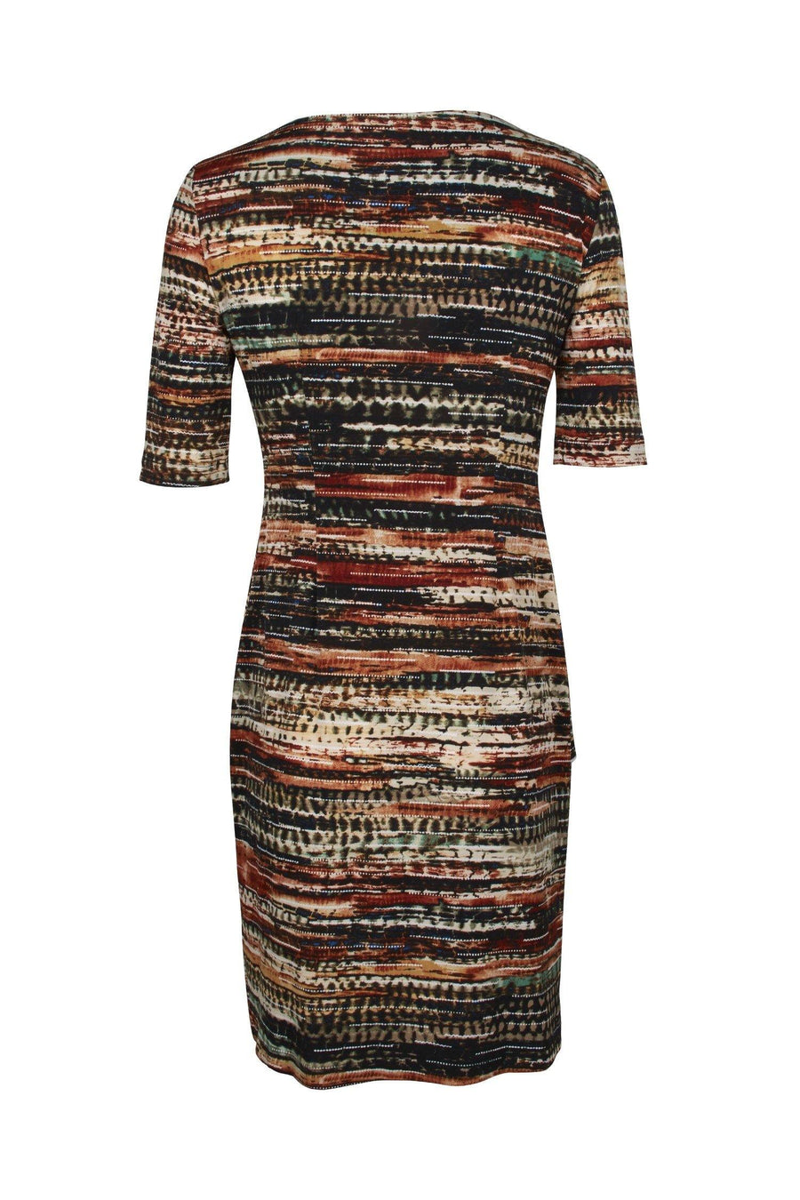 Connected Apparel Tiered Short Sleeve Cocktail Dress - The Dress Outlet