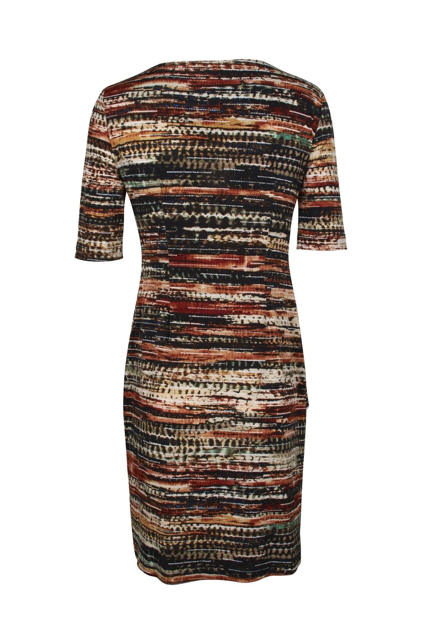 Connected Apparel Tiered Short Sleeve Cocktail Dress - The Dress Outlet