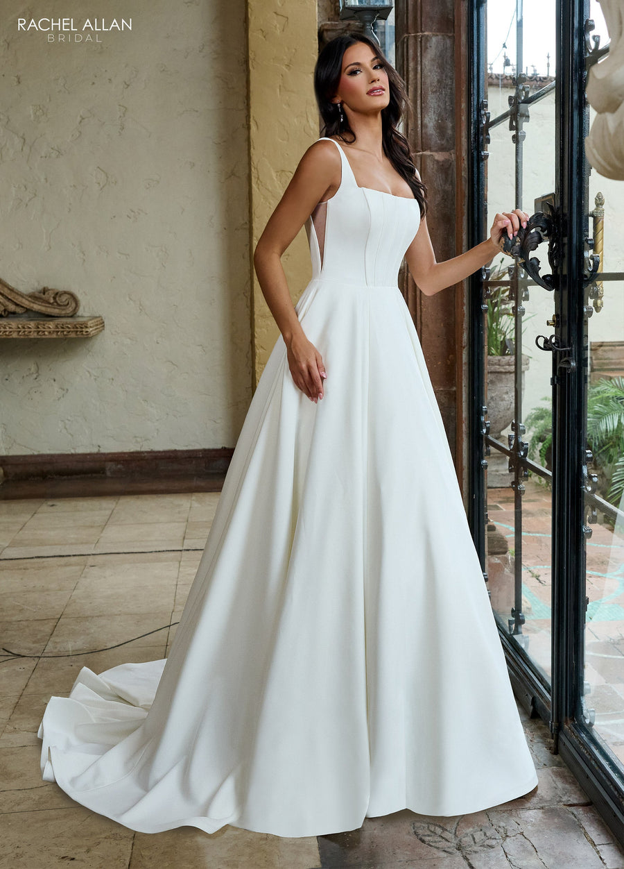 Wedding Dresses A Line Simple Long Wedding Dress White