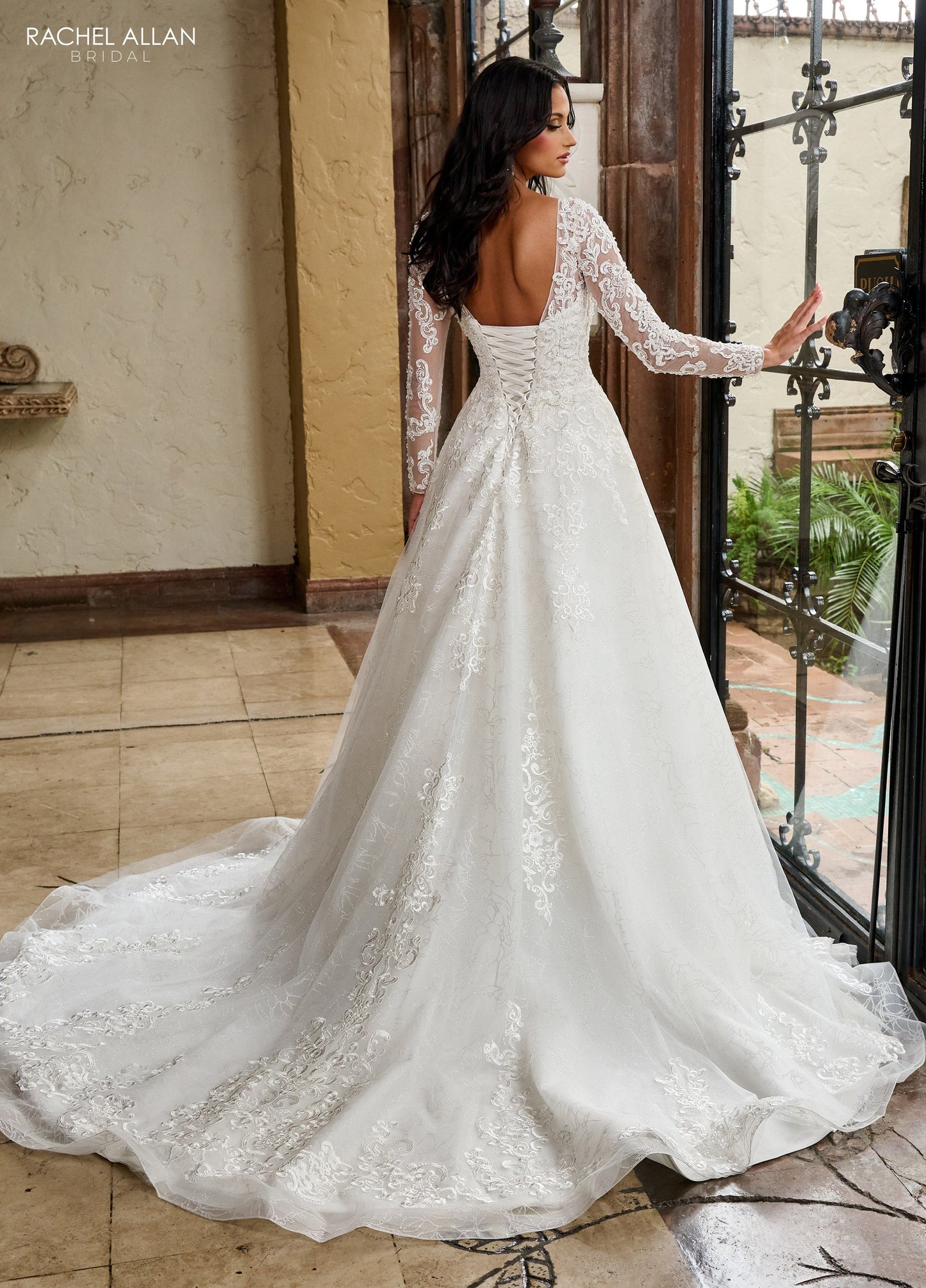 Wedding Dresses A Line Long Sleeve Glitter Wedding Dress Ivory Nude