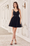 Cocktail Dresses Short A Line Cocktail Glitter Dress Black