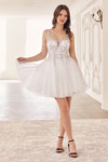 Cocktail Dresses Short A Line Cocktail Glitter Dress Off White
