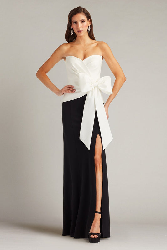 Prom Dresses Formal Long Slit Prm Dress White/Black