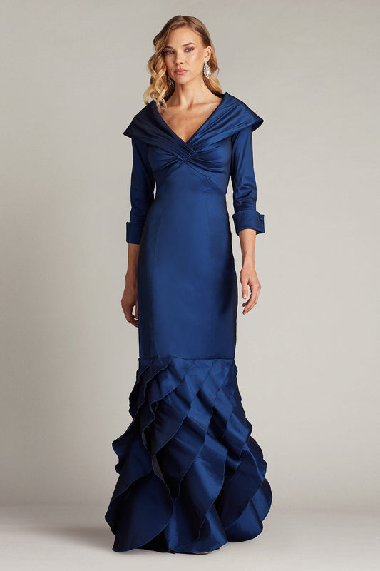 Formal Dresses Formal Long Ruffle Evening Dress Navy
