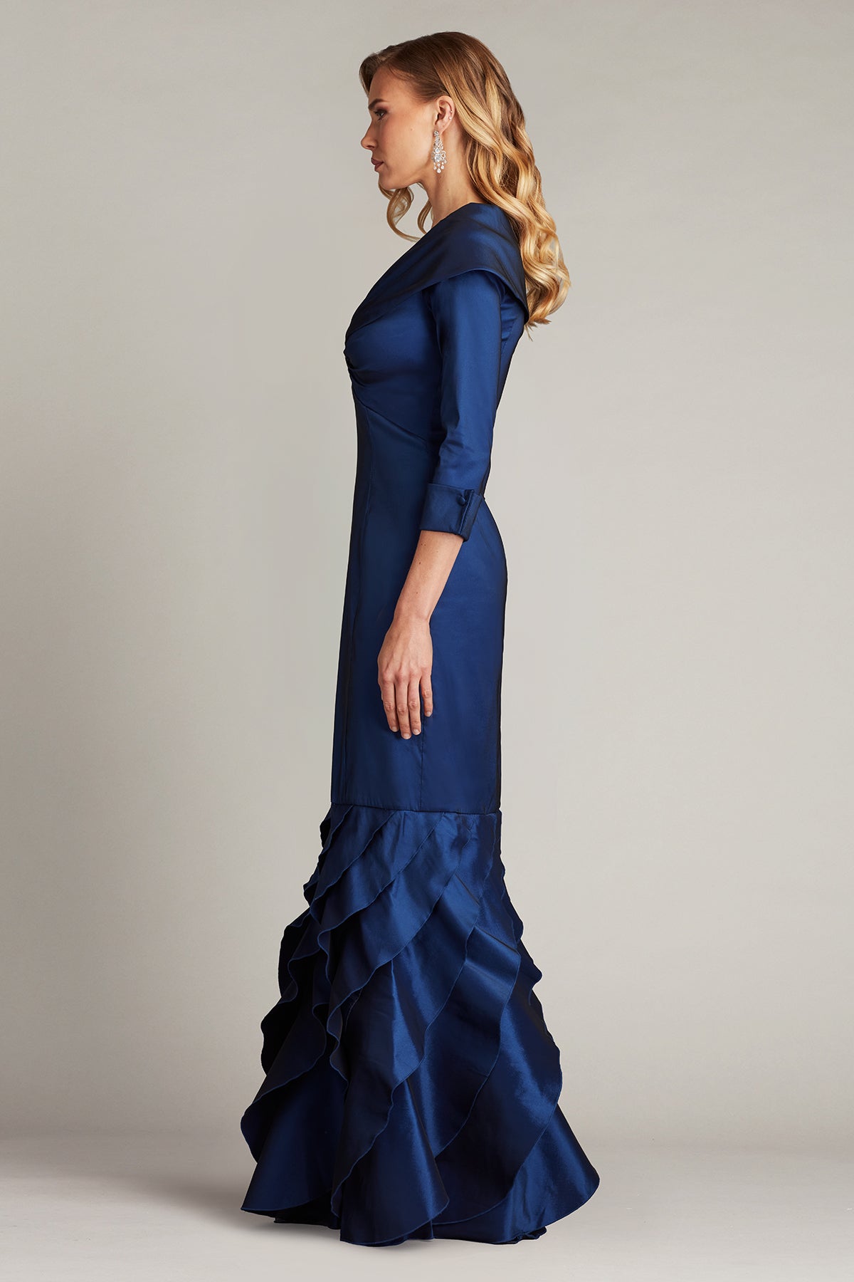 Formal Dresses Formal Long Ruffle Evening Dress Navy