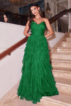 Prom Dresses Long Formal Ruffled Prom Gown Emerald