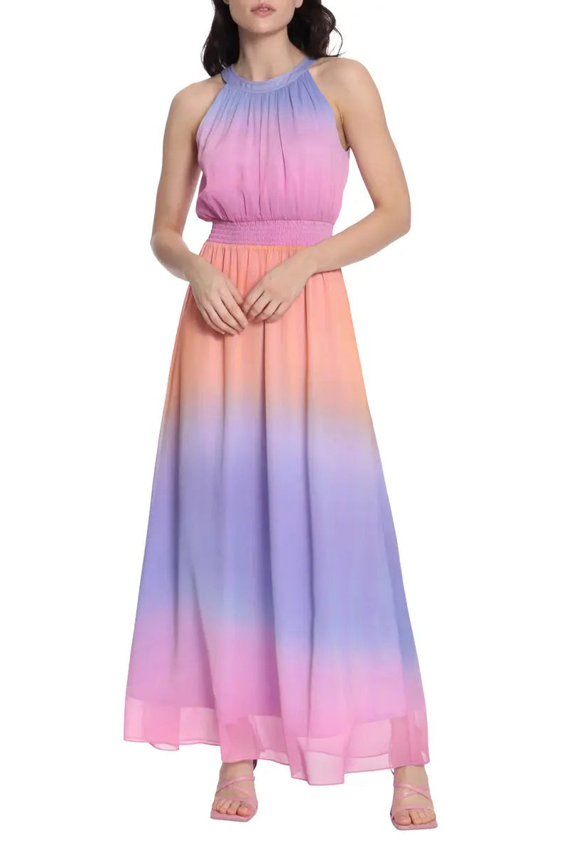 Formal Dresses Long Formal A Line Ombre Maxi Dress Pink Multi