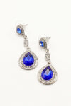 Dangle Clear Diamante Teardrop Rhinestone Earrings - The Dress Outlet