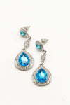 Dangle Clear Diamante Teardrop Rhinestone Earrings - The Dress Outlet