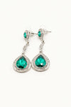 Dangle Clear Diamante Teardrop Rhinestone Earrings - The Dress Outlet