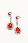 Dangle Clear Diamante Teardrop Rhinestone Earrings - The Dress Outlet