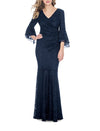 Decode 1.8 Flounce Sleeve Formal Long Lace Dress - The Dress Outlet Decode 1.8