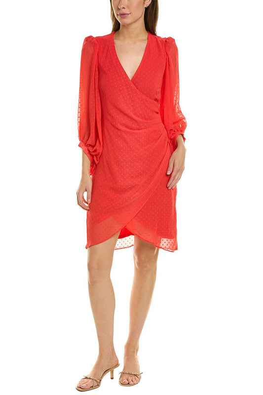 Cocktail Dresses Short Cocktail Wrap Dress Hot Coral