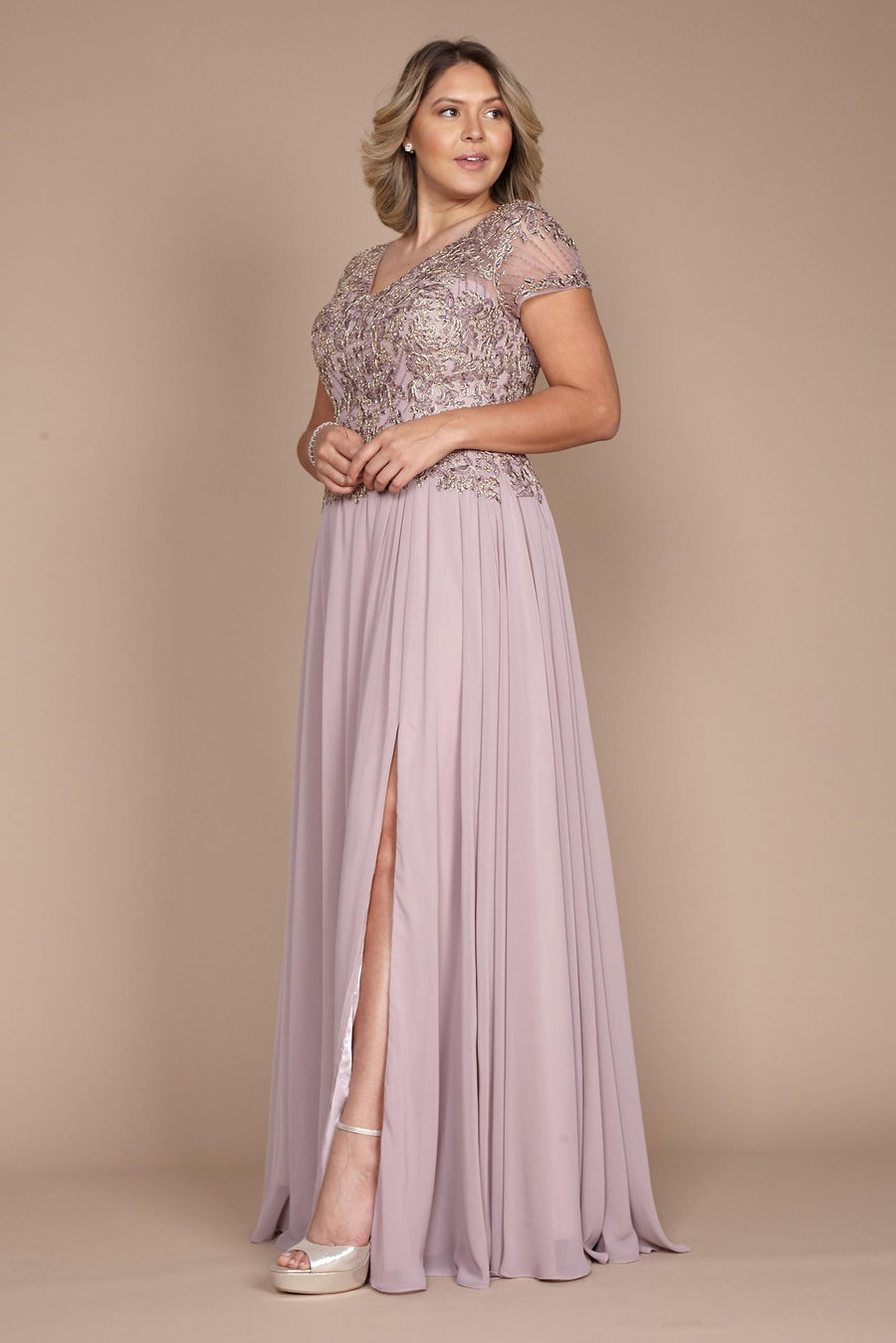 Dylan & Davids Short Sleeve Formal Mother of The Bride Dress - The Dress Outlet